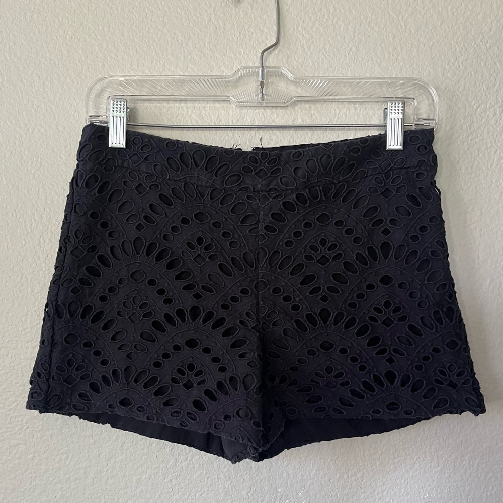 Black Eyelet Lace Women's Shorts